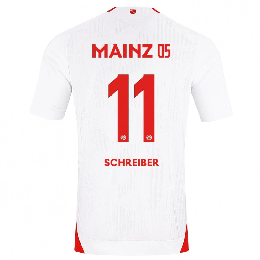 Danxen Femme Maillot Philipp Schreiber #11 Blanc Rouge Jaune Tenues Extérieur 2026/27 T-Shirt