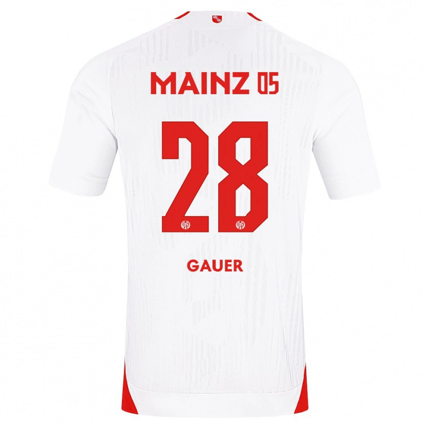 Danxen Femme Maillot Luke Gauer #28 Blanc Rouge Jaune Tenues Extérieur 2026/27 T-Shirt