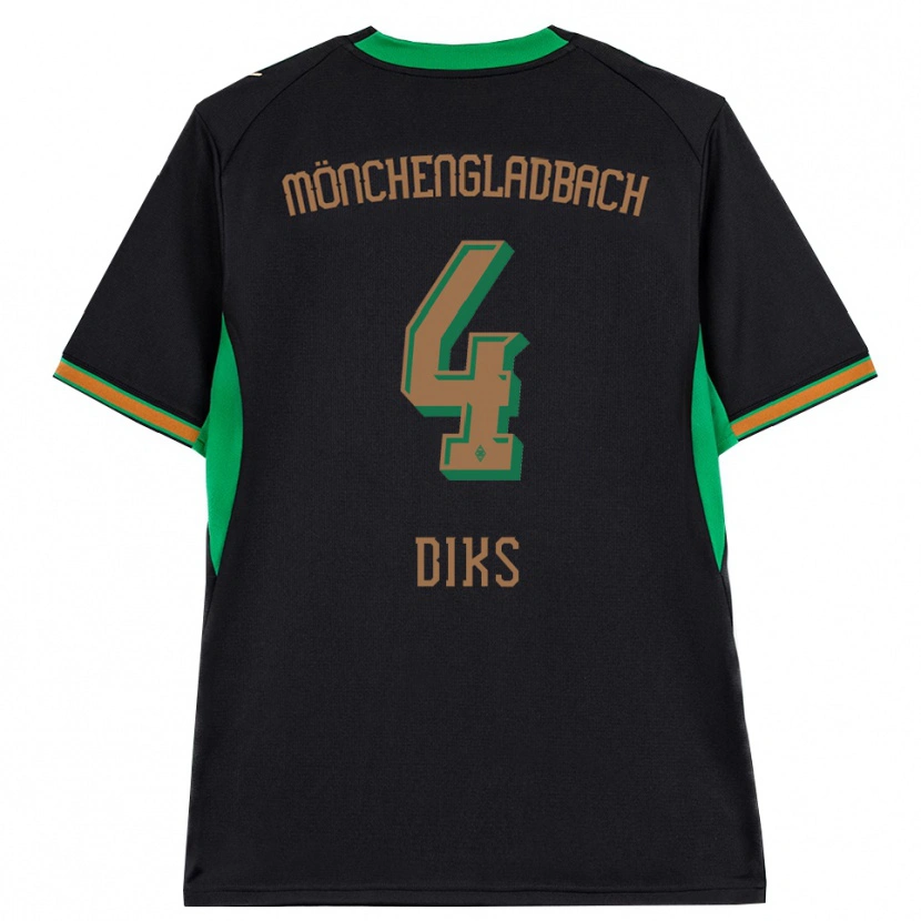 Danxen Femme Maillot Kevin Diks #4 Noir Orange Vert Marron Tenues Extérieur 2026/27 T-Shirt