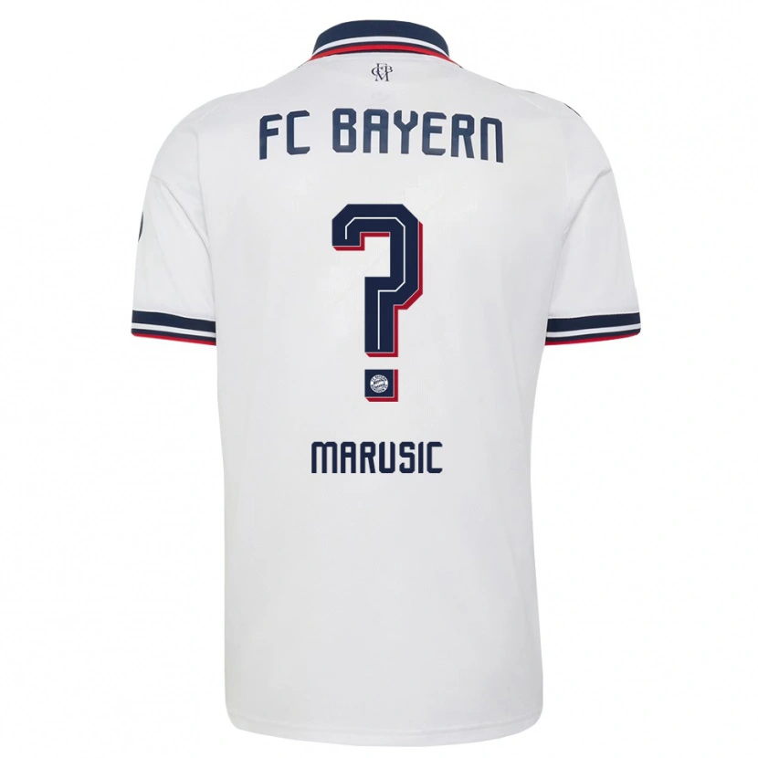 Danxen Femme Maillot Gabriel Marusic #0 Blanc Gris Rouge Tenues Extérieur 2026/27 T-Shirt