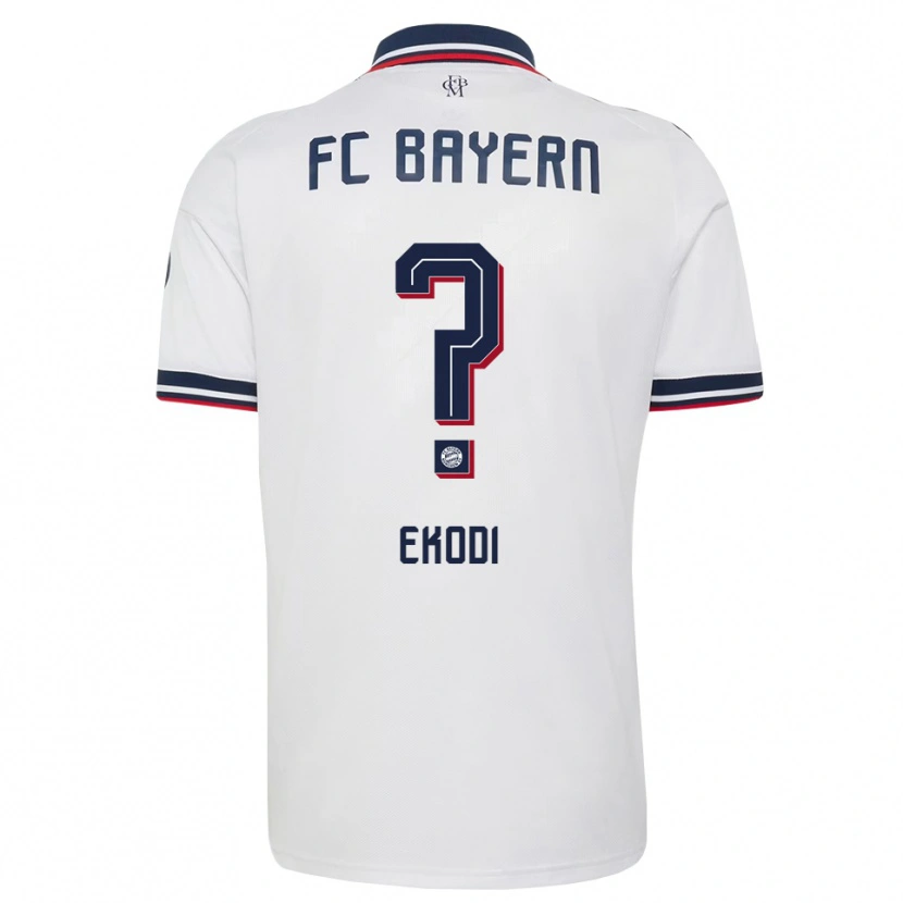 Danxen Femme Maillot Michel Ekodi #0 Blanc Gris Rouge Tenues Extérieur 2026/27 T-Shirt
