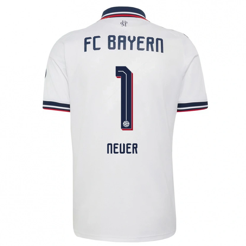 Danxen Femme Maillot Manuel Neuer #1 Blanc Gris Rouge Tenues Extérieur 2026/27 T-Shirt