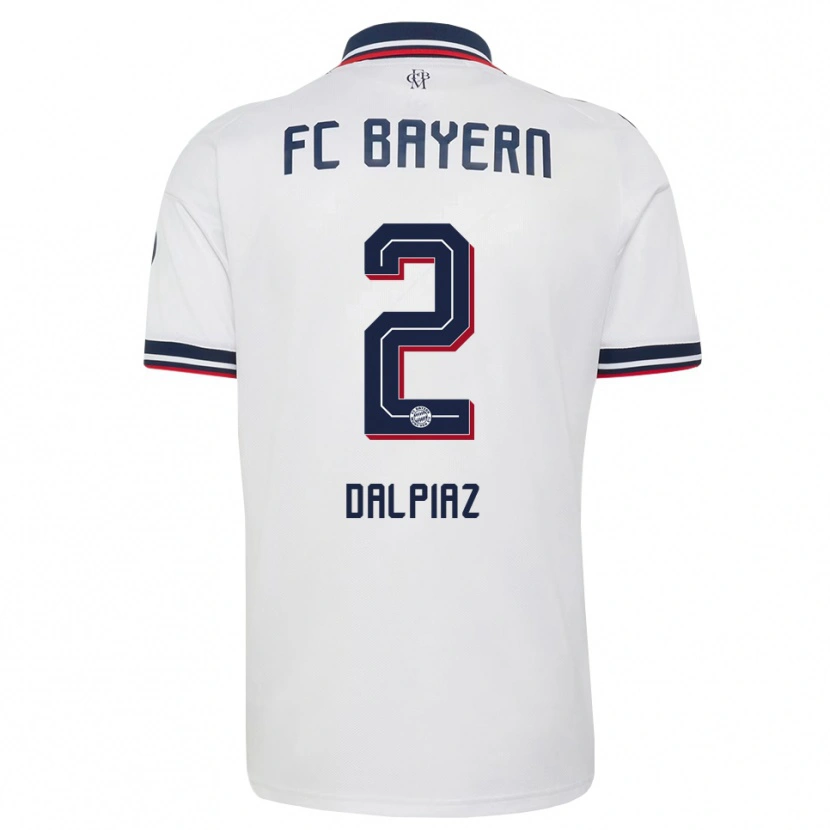Danxen Femme Maillot Magnus Dalpiaz #2 Blanc Gris Rouge Tenues Extérieur 2026/27 T-Shirt
