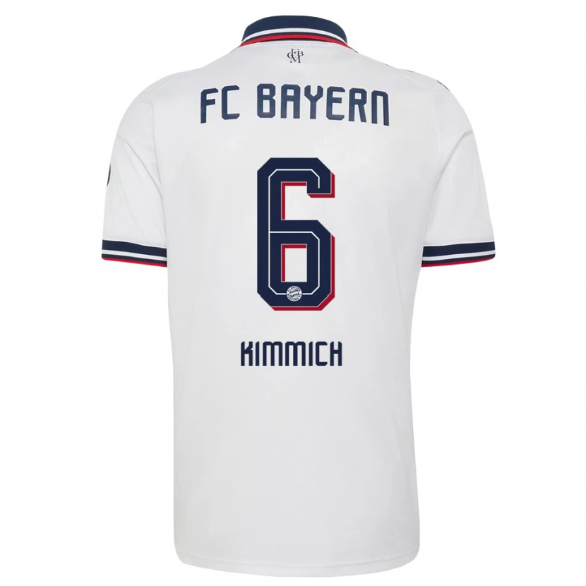 Danxen Femme Maillot Joshua Kimmich #6 Blanc Gris Rouge Tenues Extérieur 2026/27 T-Shirt