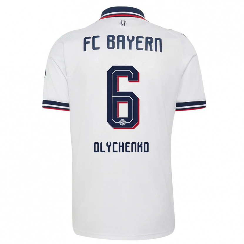 Danxen Femme Maillot Bogdan Olychenko #6 Blanc Gris Rouge Tenues Extérieur 2026/27 T-Shirt