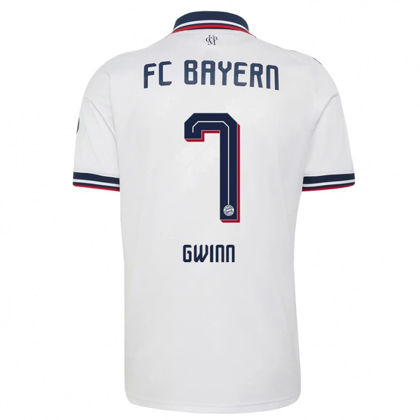 Danxen Femme Maillot Giulia Gwinn #7 Blanc Gris Rouge Tenues Extérieur 2026/27 T-Shirt