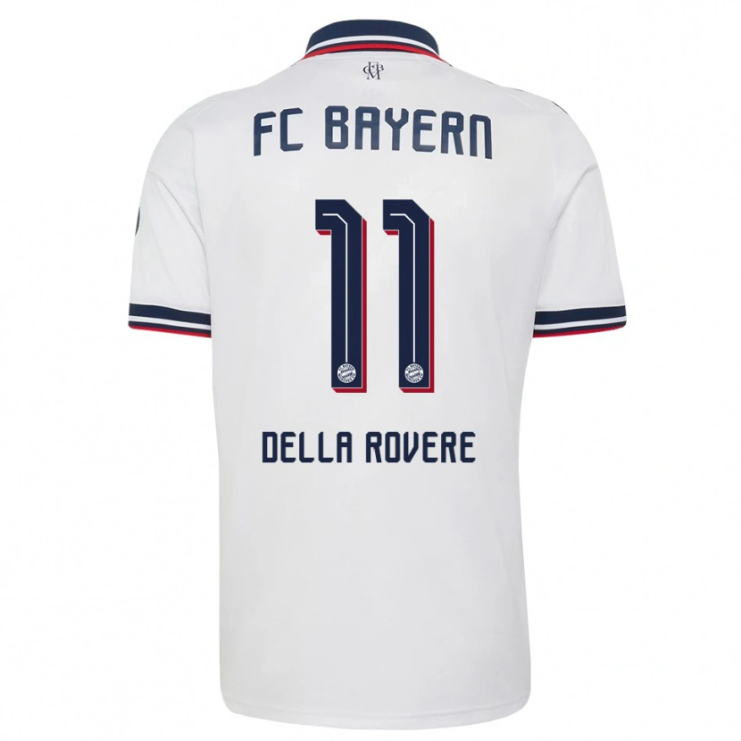 Danxen Femme Maillot Guido Della Rovere #11 Blanc Gris Rouge Tenues Extérieur 2026/27 T-Shirt