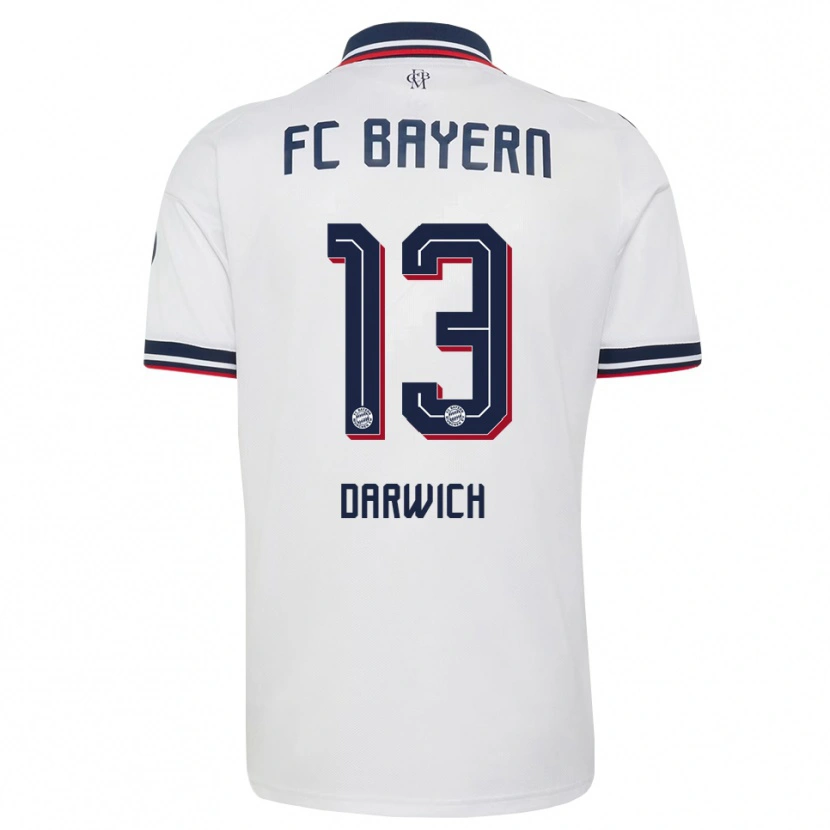 Danxen Femme Maillot Maher Darwich #13 Blanc Gris Rouge Tenues Extérieur 2026/27 T-Shirt