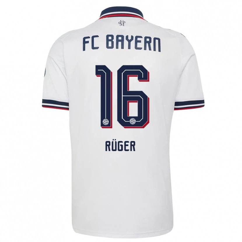 Danxen Femme Maillot Kurt Rüger #16 Blanc Gris Rouge Tenues Extérieur 2026/27 T-Shirt