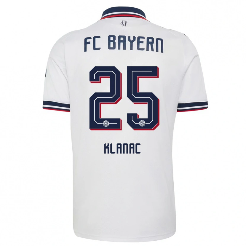 Danxen Femme Maillot Luka Klanac #25 Blanc Gris Rouge Tenues Extérieur 2026/27 T-Shirt