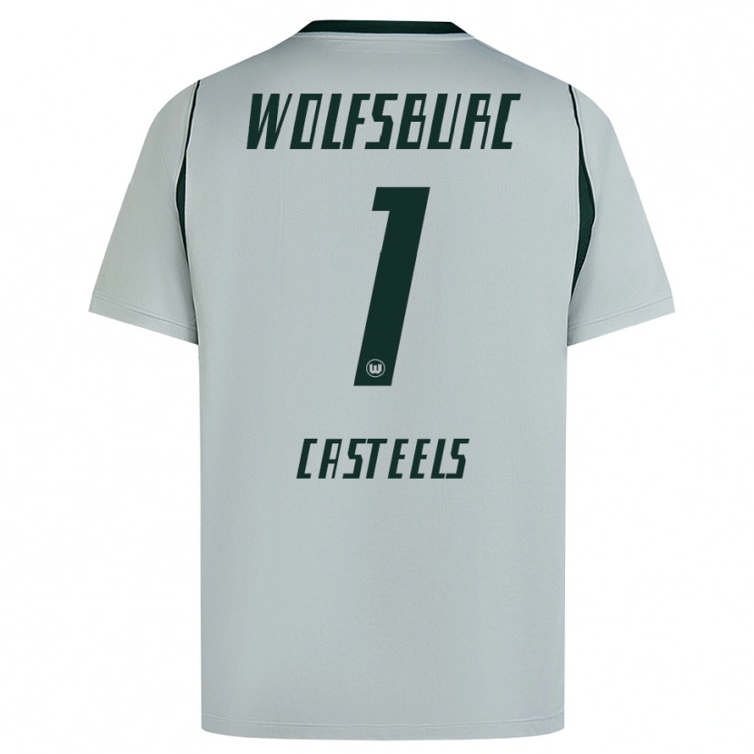 Danxen Femme Maillot Koen Casteels #1 Gris Vert Tenues Extérieur 2026/27 T-Shirt