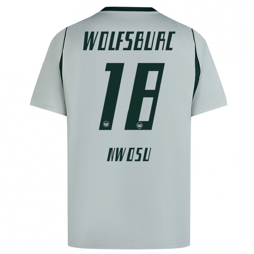 Danxen Femme Maillot Lewis Nwosu #18 Gris Vert Tenues Extérieur 2026/27 T-Shirt