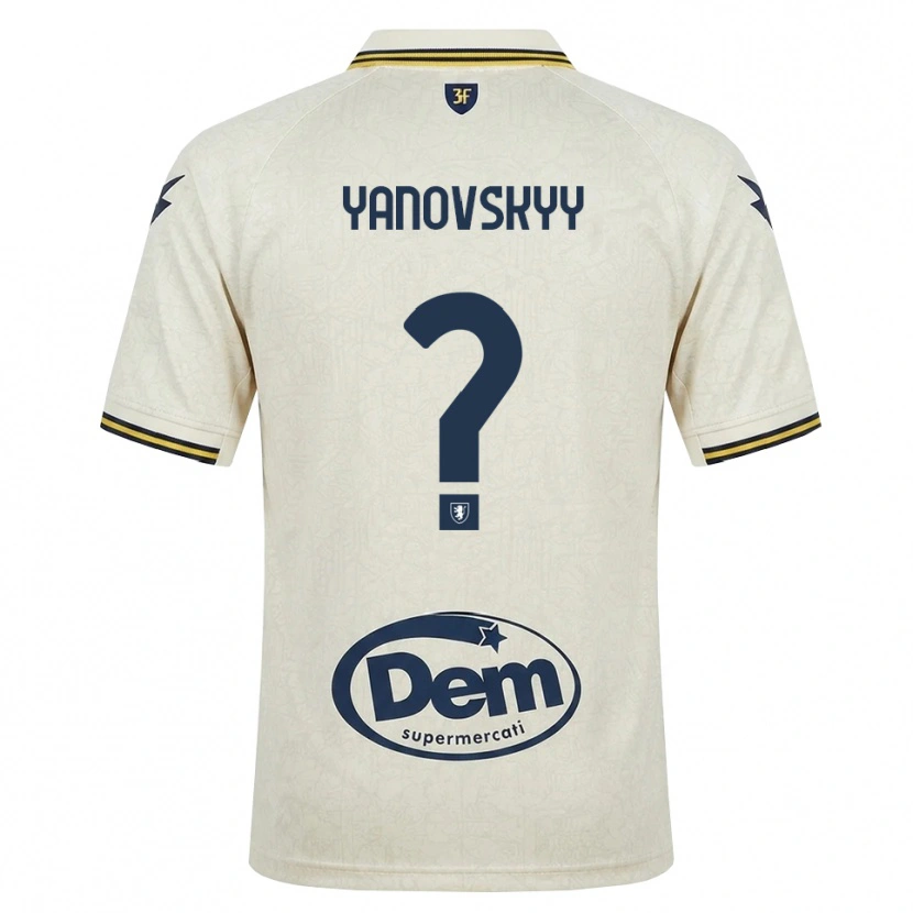 Danxen Femme Maillot Riccardo Yanovskyy #0 Vieux Dentelle Jaune Noir Tenues Extérieur 2026/27 T-Shirt