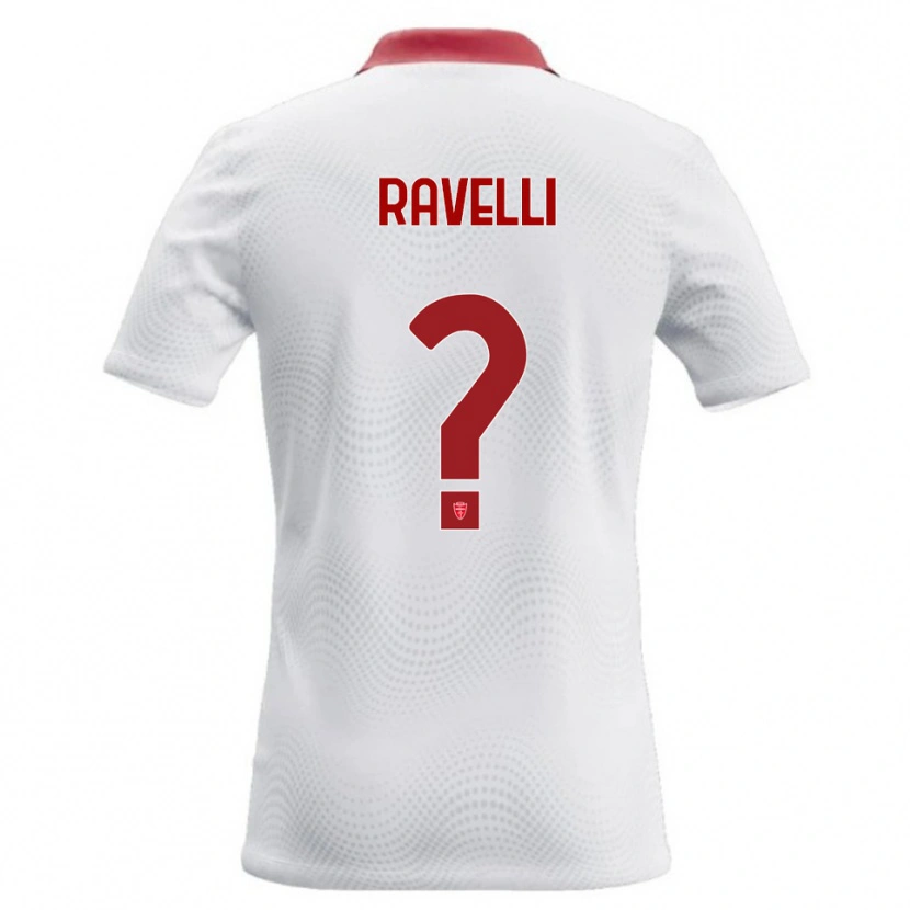 Danxen Femme Maillot Etienne Ravelli #0 Blanc Rouge Tenues Extérieur 2026/27 T-Shirt