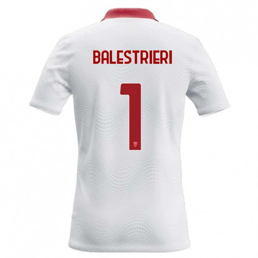 Danxen Femme Maillot Alessandro Balestrieri #1 Blanc Rouge Tenues Extérieur 2026/27 T-Shirt
