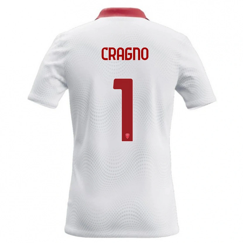 Danxen Femme Maillot Alessio Cragno #1 Blanc Rouge Tenues Extérieur 2026/27 T-Shirt