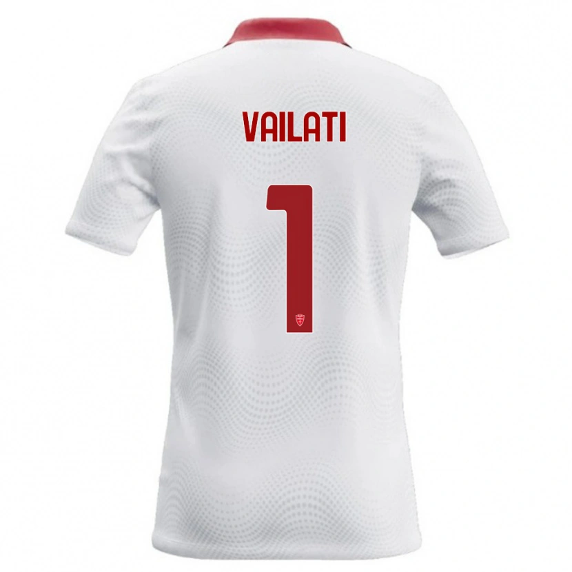 Danxen Femme Maillot Andrea Vailati #1 Blanc Rouge Tenues Extérieur 2026/27 T-Shirt