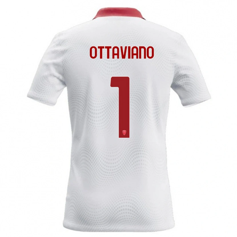 Danxen Femme Maillot Alessandro Ottaviano #1 Blanc Rouge Tenues Extérieur 2026/27 T-Shirt