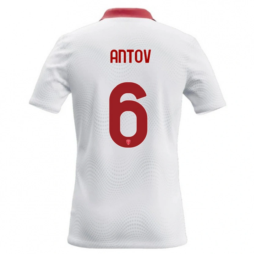 Danxen Femme Maillot Valentin Antov #6 Blanc Rouge Tenues Extérieur 2026/27 T-Shirt