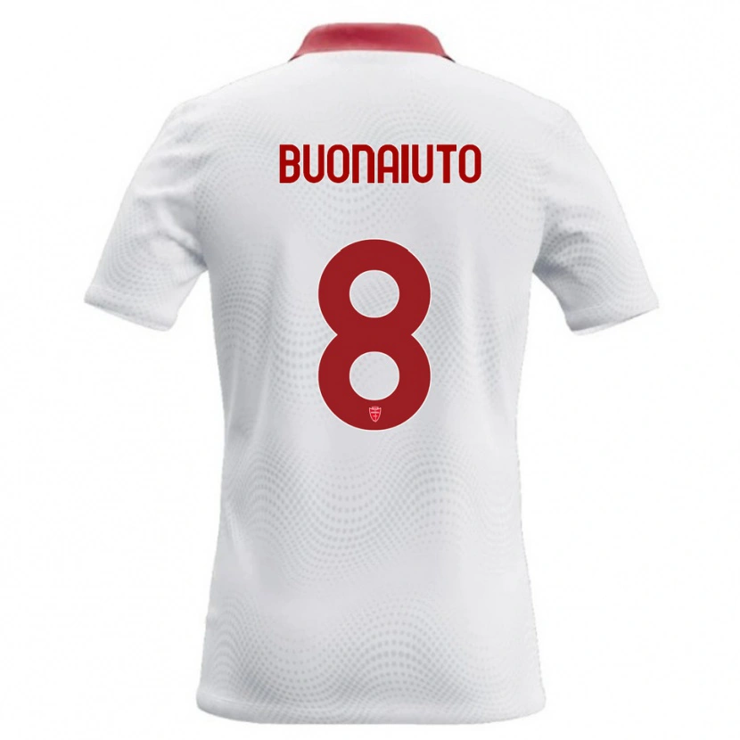 Danxen Femme Maillot Marco Buonaiuto #8 Blanc Rouge Tenues Extérieur 2026/27 T-Shirt