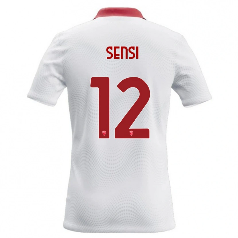 Danxen Femme Maillot Stefano Sensi #12 Blanc Rouge Tenues Extérieur 2026/27 T-Shirt