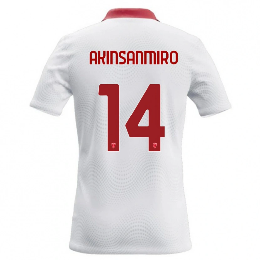 Danxen Femme Maillot Ebenezer Akinsanmiro #14 Blanc Rouge Tenues Extérieur 2026/27 T-Shirt