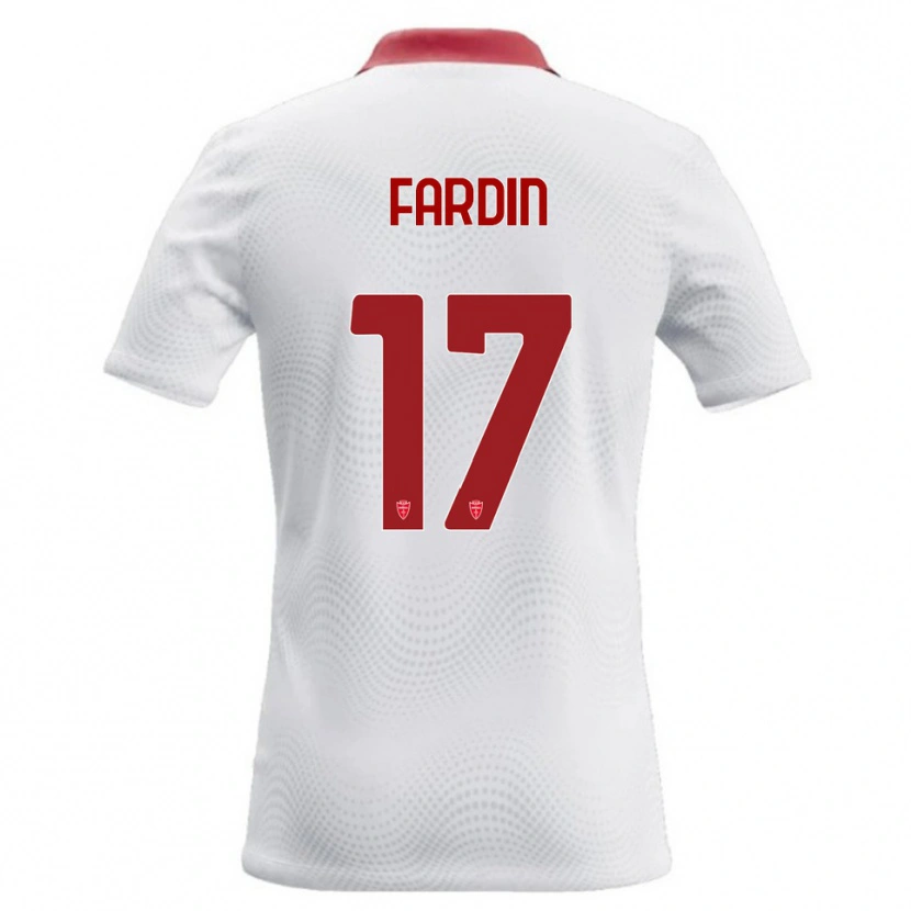 Danxen Femme Maillot Giulio Fardin #17 Blanc Rouge Tenues Extérieur 2026/27 T-Shirt