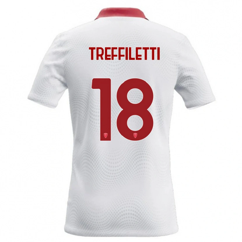 Danxen Femme Maillot Danilo Treffiletti #18 Blanc Rouge Tenues Extérieur 2026/27 T-Shirt