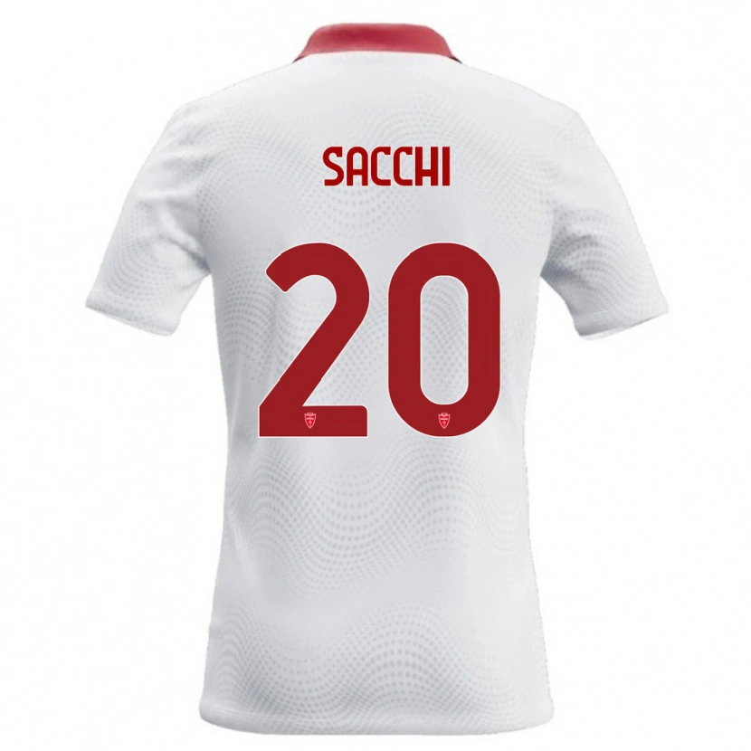 Danxen Femme Maillot Riccardo Sacchi #20 Blanc Rouge Tenues Extérieur 2026/27 T-Shirt