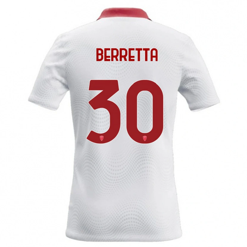 Danxen Femme Maillot Alessandro Berretta #30 Blanc Rouge Tenues Extérieur 2026/27 T-Shirt