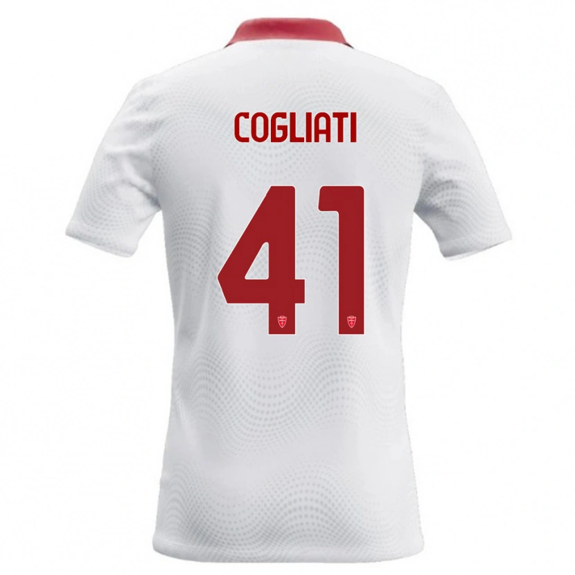 Danxen Femme Maillot Andrea Cogliati #41 Blanc Rouge Tenues Extérieur 2026/27 T-Shirt