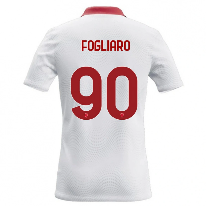 Danxen Femme Maillot Christian Fogliaro #90 Blanc Rouge Tenues Extérieur 2026/27 T-Shirt