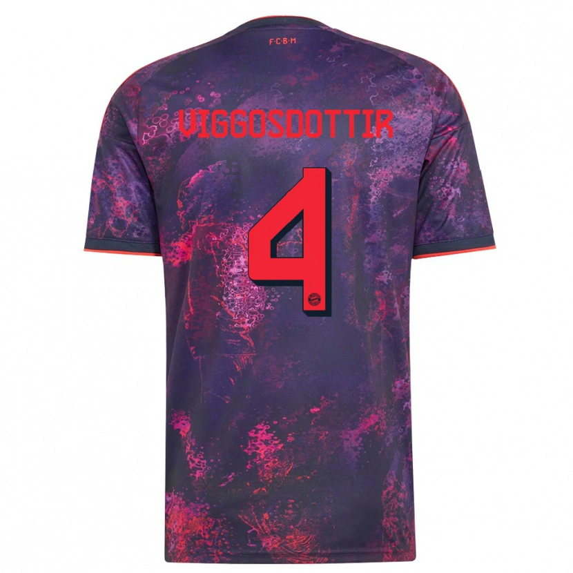 Danxen Femme Maillot Glódís Perla Viggósdóttir #4 Rouge Violet Troisieme 2026/27 T-Shirt