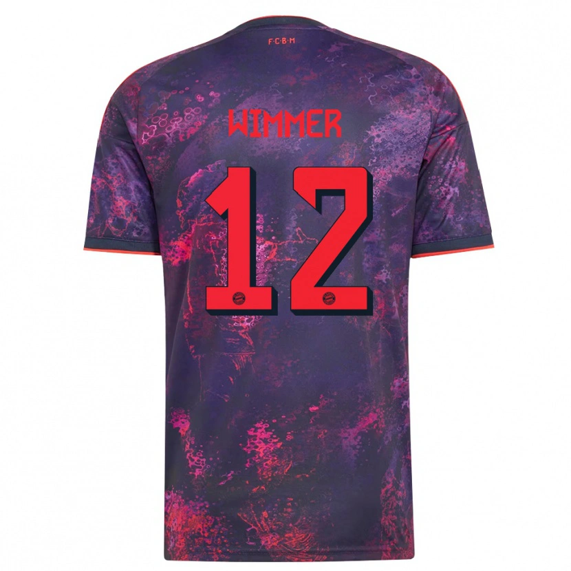 Danxen Femme Maillot Benedikt Wimmer #12 Rouge Violet Troisieme 2026/27 T-Shirt