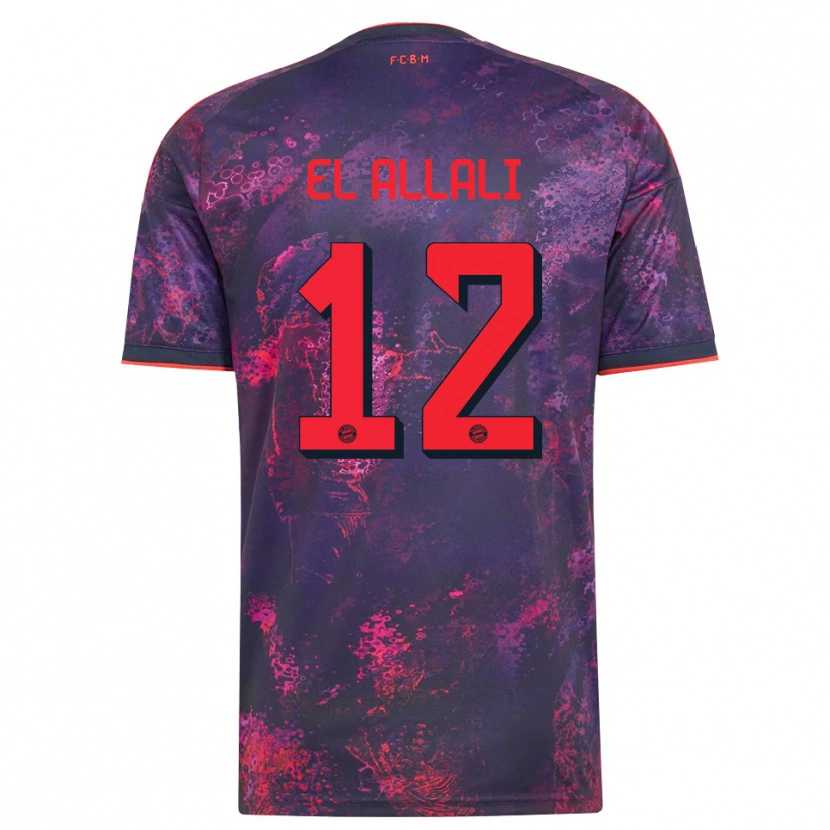 Danxen Femme Maillot Jonas El Allali #12 Rouge Violet Troisieme 2026/27 T-Shirt