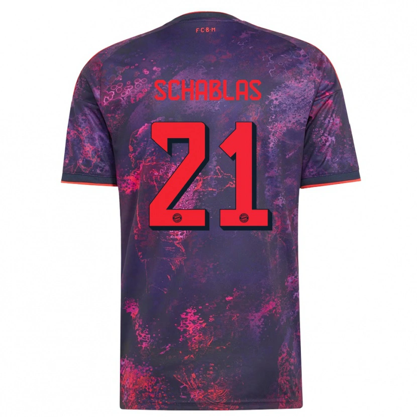 Danxen Femme Maillot Matteo Schablas #21 Rouge Violet Troisieme 2026/27 T-Shirt