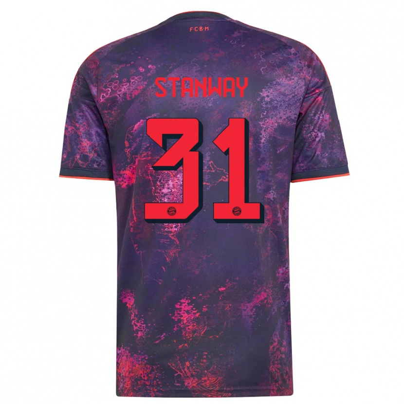 Danxen Femme Maillot Georgia Stanway #31 Rouge Violet Troisieme 2026/27 T-Shirt