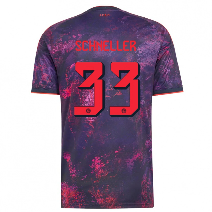 Danxen Femme Maillot Lukas Schneller #33 Rouge Violet Troisieme 2026/27 T-Shirt