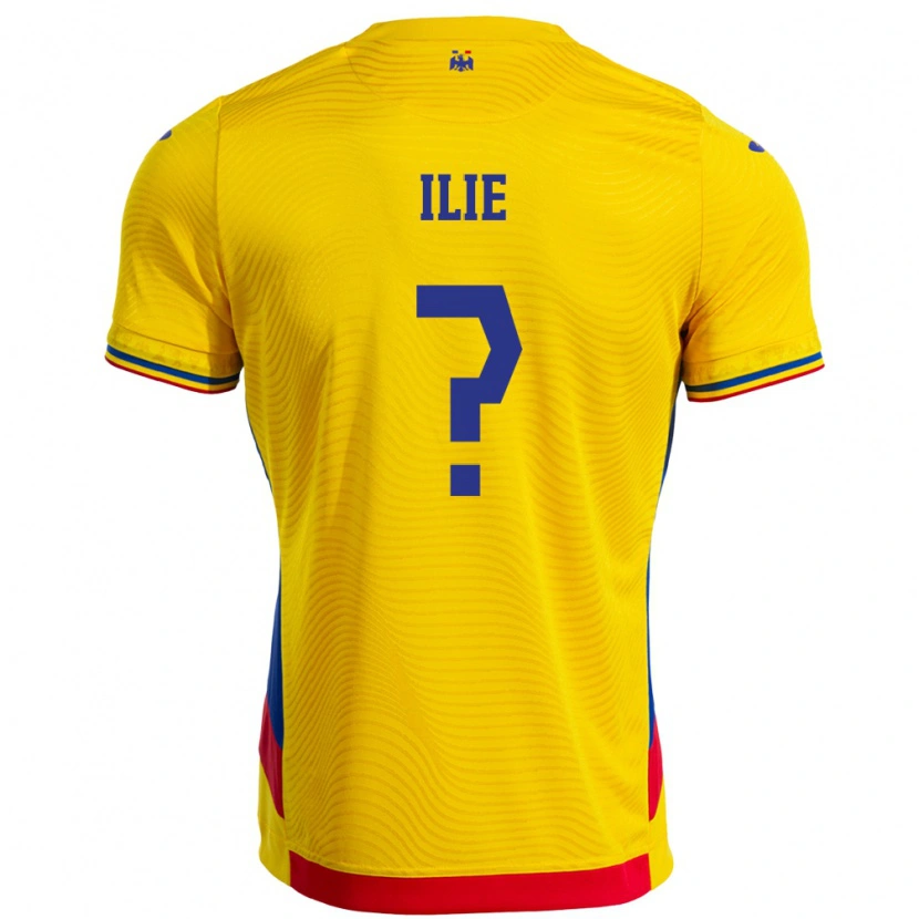 Danxen Enfant Maillot Roumanie Mario Ilie #0 Jaune Tenues Domicile 24-26 T-Shirt
