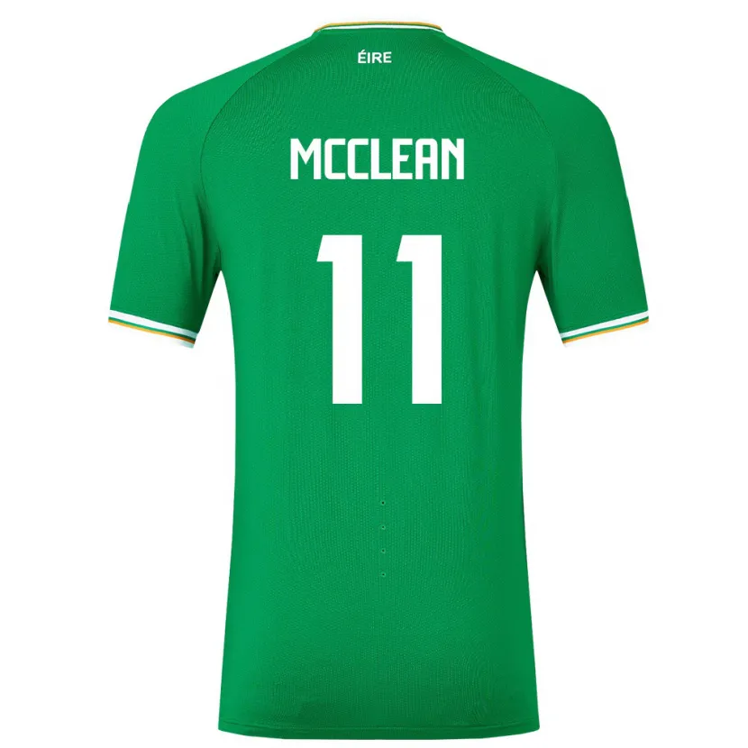 Danxen Enfant Maillot Irlande James Mcclean #11 Vert Tenues Domicile 24-26 T-Shirt