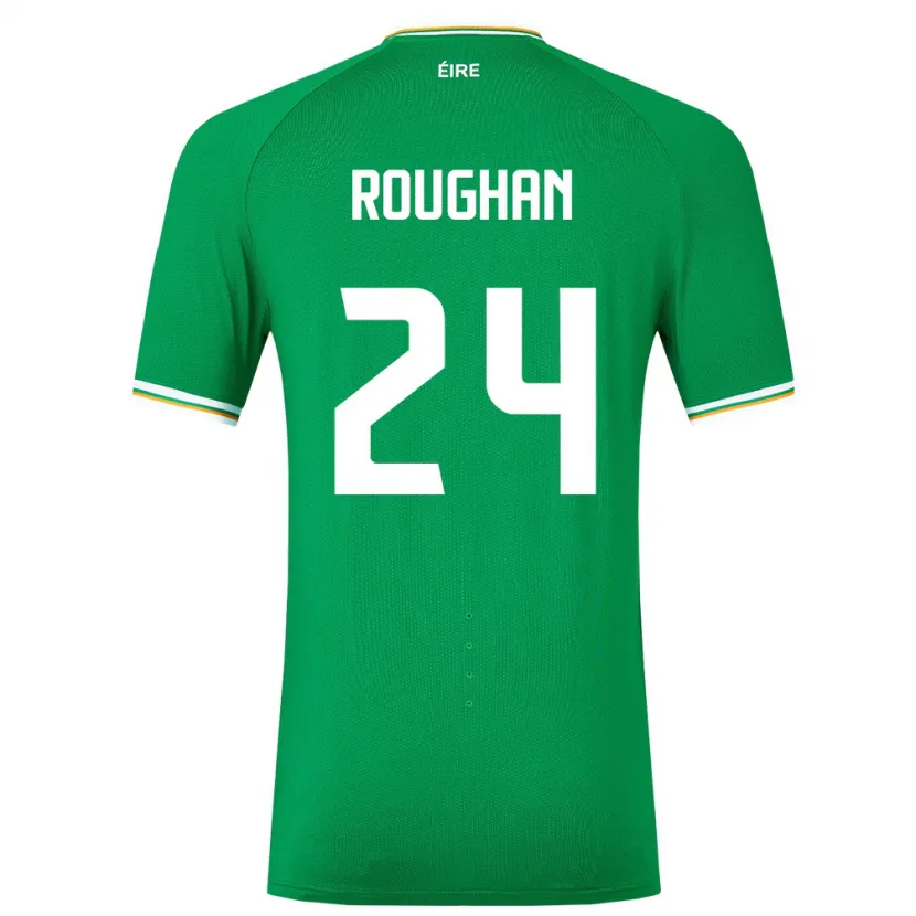 Danxen Enfant Maillot Irlande Sean Roughan #24 Vert Tenues Domicile 24-26 T-Shirt