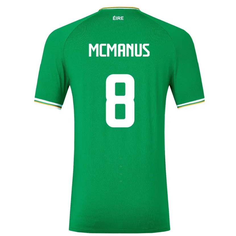 Danxen Enfant Maillot Irlande James Mcmanus #8 Vert Tenues Domicile 24-26 T-Shirt