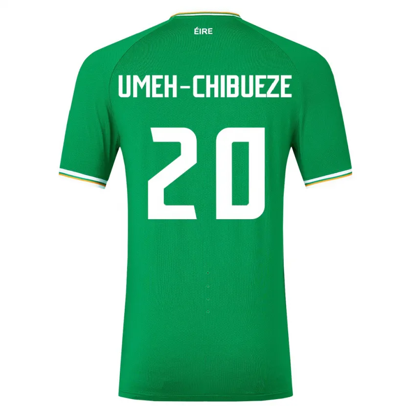 Danxen Enfant Maillot Irlande Franco Umeh-Chibueze #20 Vert Tenues Domicile 24-26 T-Shirt
