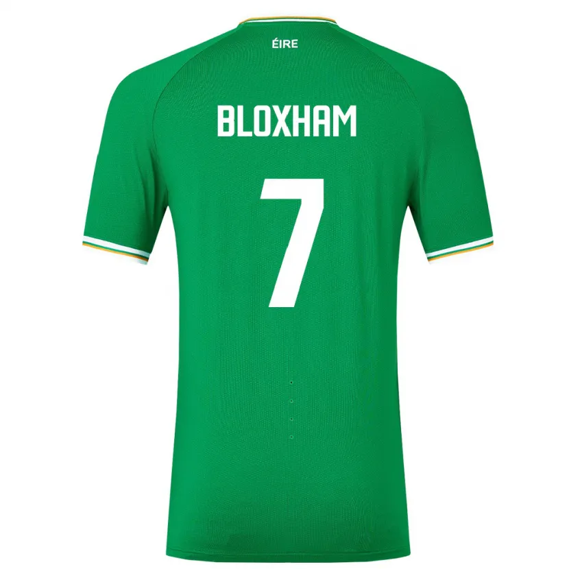 Danxen Enfant Maillot Irlande Tom Bloxham #7 Vert Tenues Domicile 24-26 T-Shirt