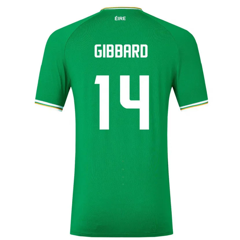 Danxen Enfant Maillot Irlande Joseph Gibbard #14 Vert Tenues Domicile 24-26 T-Shirt