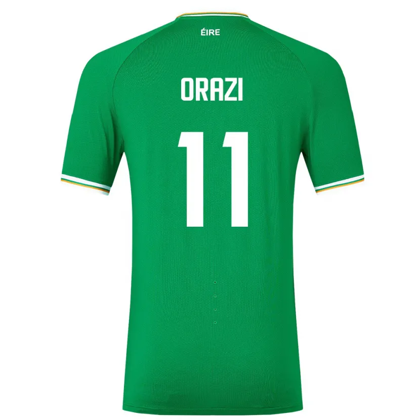 Danxen Enfant Maillot Irlande Ike Orazi #11 Vert Tenues Domicile 24-26 T-Shirt