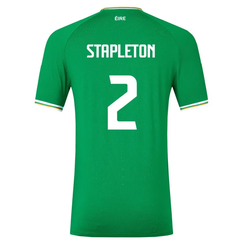 Danxen Enfant Maillot Irlande Jessie Stapleton #2 Vert Tenues Domicile 24-26 T-Shirt