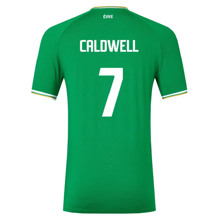 Danxen Enfant Maillot Irlande Diane Caldwell #7 Vert Tenues Domicile 24-26 T-Shirt