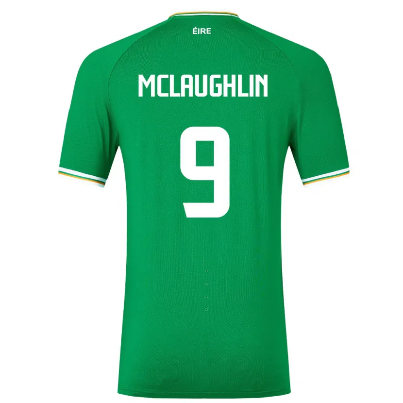 Danxen Enfant Maillot Irlande Erin Mclaughlin #9 Vert Tenues Domicile 24-26 T-Shirt