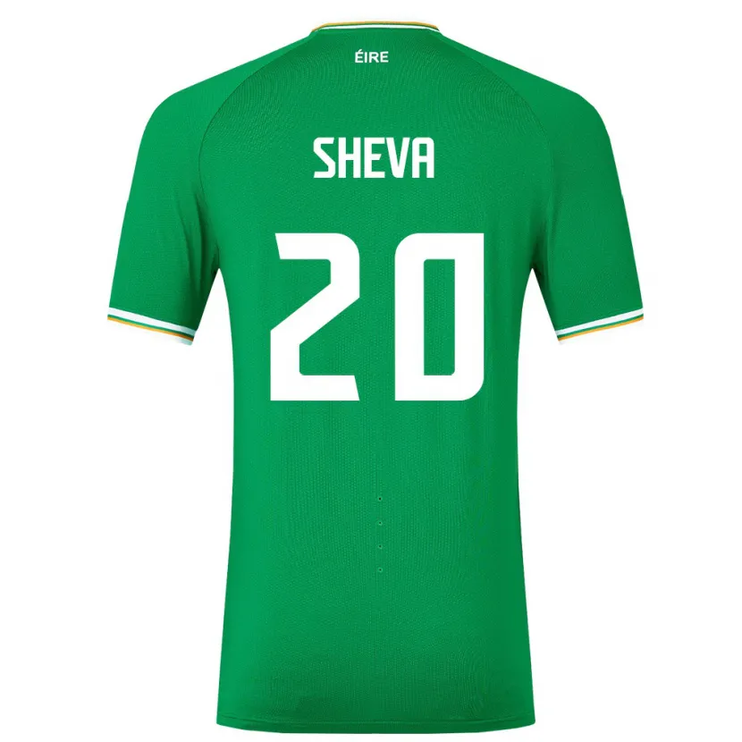 Danxen Enfant Maillot Irlande Marissa Sheva #20 Vert Tenues Domicile 24-26 T-Shirt